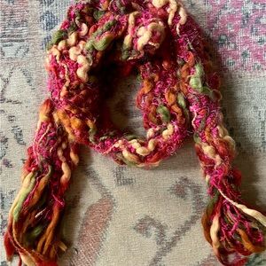 Colorful multicolor fringe scarf boho